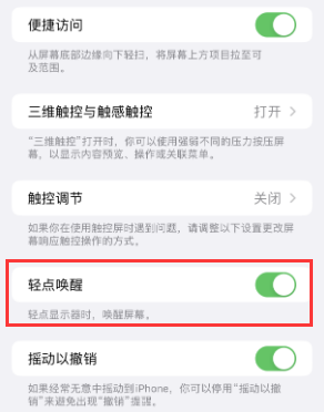 莲都苹果授权维修站分享iPhone轻点无法唤醒怎么办 